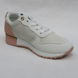 Buty sportowe damskie na płaskim (36-41) R-78 WHITE/PINK