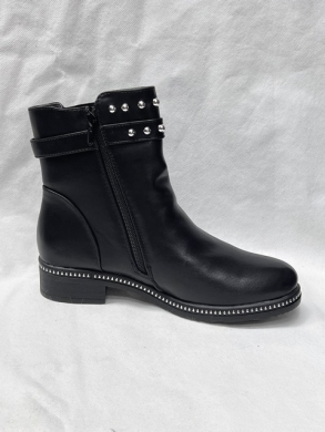 Botki damskie ocieplane na płaskim (36-41) HC283 BLACK