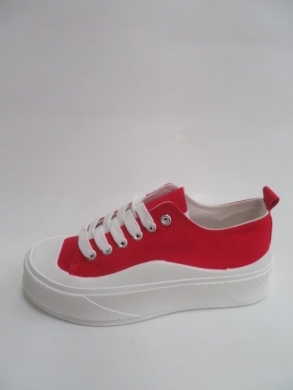 Trampki damskie na płaskim (36-41) LA189 RED