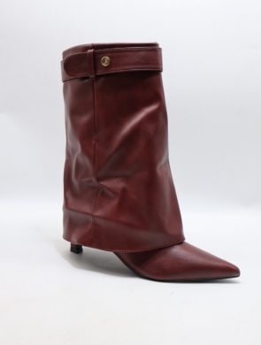 Kozaki damskie na szpilce (36-41) 77-643 WINE