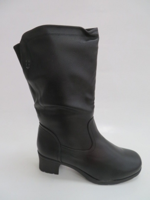 Kozaki damskie ocieplane na obcasie (39-43) D881-16 BLACK