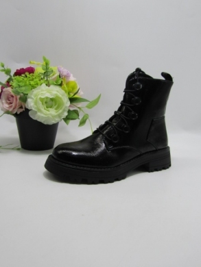 Botki damskie ocieplane na płaskim (36-41) 009B BLACK