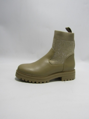 Botki damskie na płaskim (36-41) 00-3 KHAKI