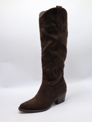 Kozaki damskie na obcasie (36-41) 7691A BROWN