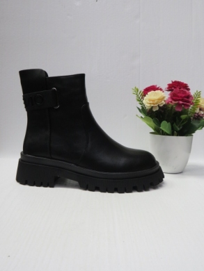 Botki damskie ocieplane na płaskim (36-41) X-1201-2A-1 BLACK