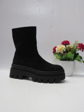 Botki damskie ocieplane na płaskim (36-41) NB004 BLACK