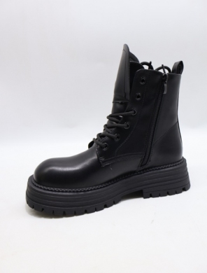 Botki damskie ocieplane na płaskim (36-41) QH7830-1 BLACK