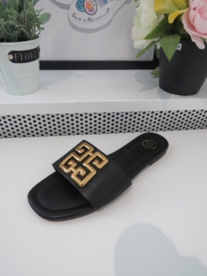 Klapki damskie na płaskim (36-41) GG62 BLACK
