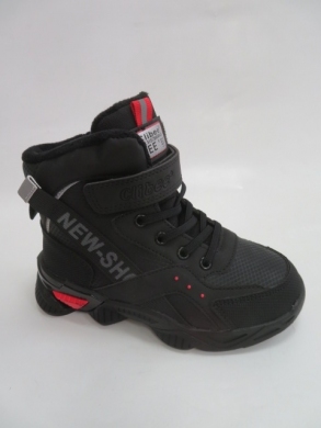 Botki chłopięce jesienne (26-31) P648 BLACK/RED