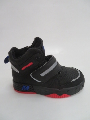 Botki chłopięce jesienne (22-37) P681 BLACK/RED