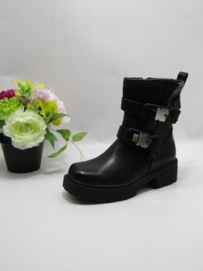 Botki damskie na płaskim (36-41) 25098-1 BLACK