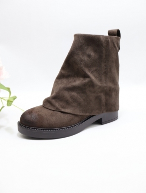 Botki damskie na płaskim (36-41) 68357 BROWN