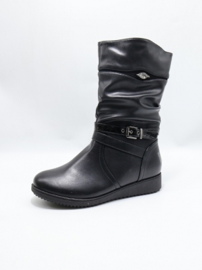 Kozaki damskie ocieplane na płaskim (36-41) E60 BLACK