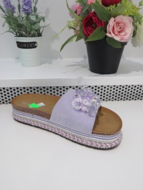 Klapki damskie na koturnie (36-41) 20-378 PURPLE