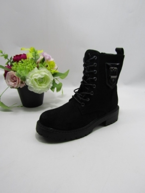 Botki damskie ocieplane na płaskim (36-41) 011A BLACK