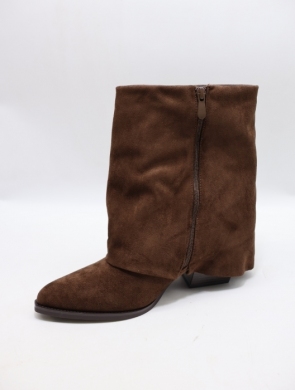 Kozaki damskie ocieplane na obcasie (36-41) BM178 BROWN