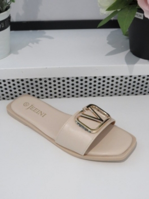 Klapki damskie na płaskim (36-41) 8123 BEIGE