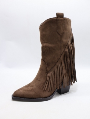 Kozaki damskie na obcasie (36-41) CHC-521 BROWN