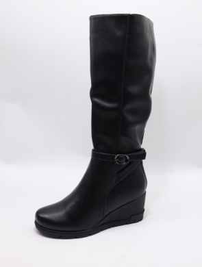 Kozaki damskie ocieplane na koturnie (36-41) WD-9068 BLACK