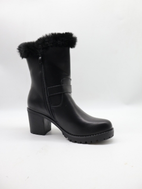 Kozaki damskie ocieplane na obcasie (36-41) A383 BLACK