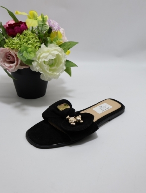 Klapki damskie na płaskim (36-41) LS-587 BLACK