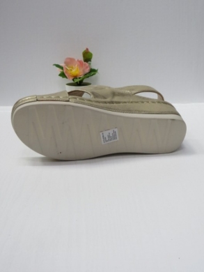 Sandały damskie na koturnie (36-41) 7AA2302 GOLD