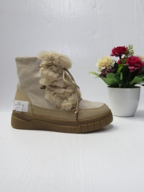 Botki damskie ocieplane na płaskim (36-41) F6325 BEIGE