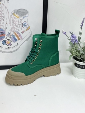 Botki damskie na płaskim (36-41) 9217 GREEN