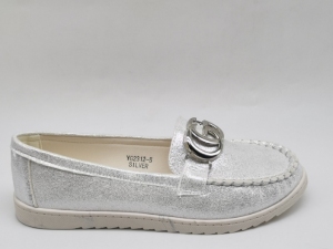 Mokasyny damskie na płaskim (36-41) YG2312-5 SILVER