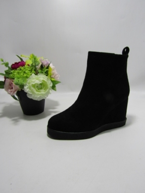 Botki damskie ocieplane na koturnie (36-41) 00-2 BLACK