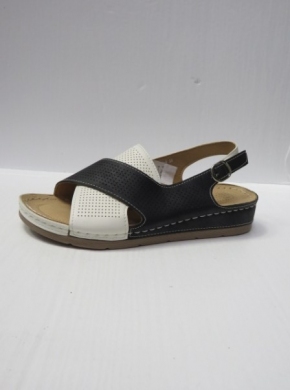 Sandały damskie na koturnie (36-41) 10683-4 WHITE/BLACK