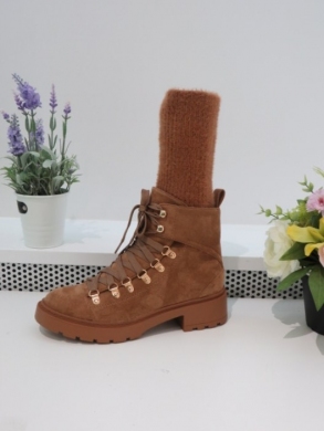 Botki damskie na płaskim (36-41) 9579-1 CAMEL