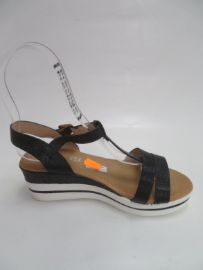 Sandały damskie na koturnie (36-41) 9030 BLACK