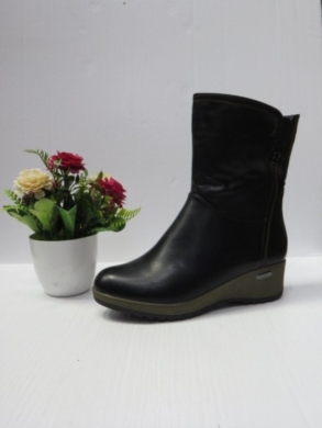 Botki damskie ocieplane na koturnie (36-41) G377 BLACK