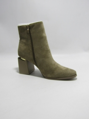 Botki damskie ocieplane na obcasie (36-41) 7607-2 KHAKI