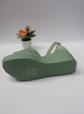 Sandały damskie na koturnie (36-41) B-9054 GREEN
