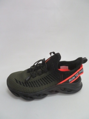 Sneakersy chłopięce (31-36) 21K10-8T KHAKI/BLACK