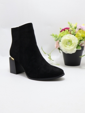Botki damskie ocieplane na obcasie (36-41) 7607-2 BLACK