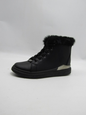 Botki damskie ocieplane na płaskim (36-41) 3007-11 BLACK
