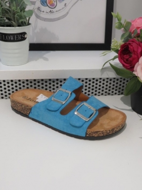 Klapki damskie na płaskim (36-41) W87 BLUE
