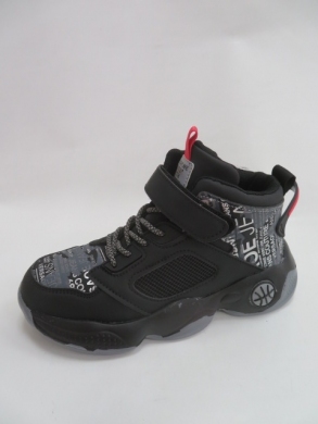 Botki chłopięce jesienne (32-37) L204 BLACK/GREY