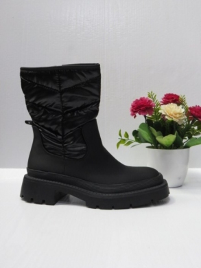 Botki damskie ocieplane na płaskim (36-41) 54103 BLACK