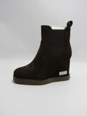 Botki damskie ocieplane na koturnie (36-41) 6308 BROWN