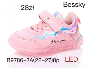 Buty sportowe dziewczęce (22-27) B9786-7A
