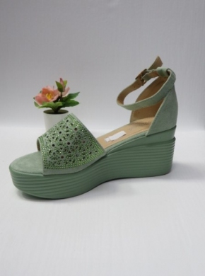 Sandały damskie na koturnie (36-41) B-9054 GREEN