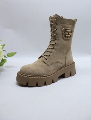 Botki damskie ocieplane na płaskim (36-41) 5808-2 KHAKI