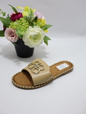 Klapki damskie na płaskim (36-41) DM100 KHAKI