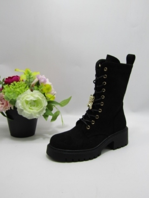 Botki damskie ocieplane na płaskim (36-41) 5810-2 BLACK