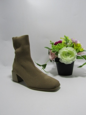 Botki damskie na obcasie (36-41) 9503A KHAKI