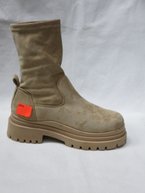 Botki damskie na płaskim (36-41) 8-7 BEIGE